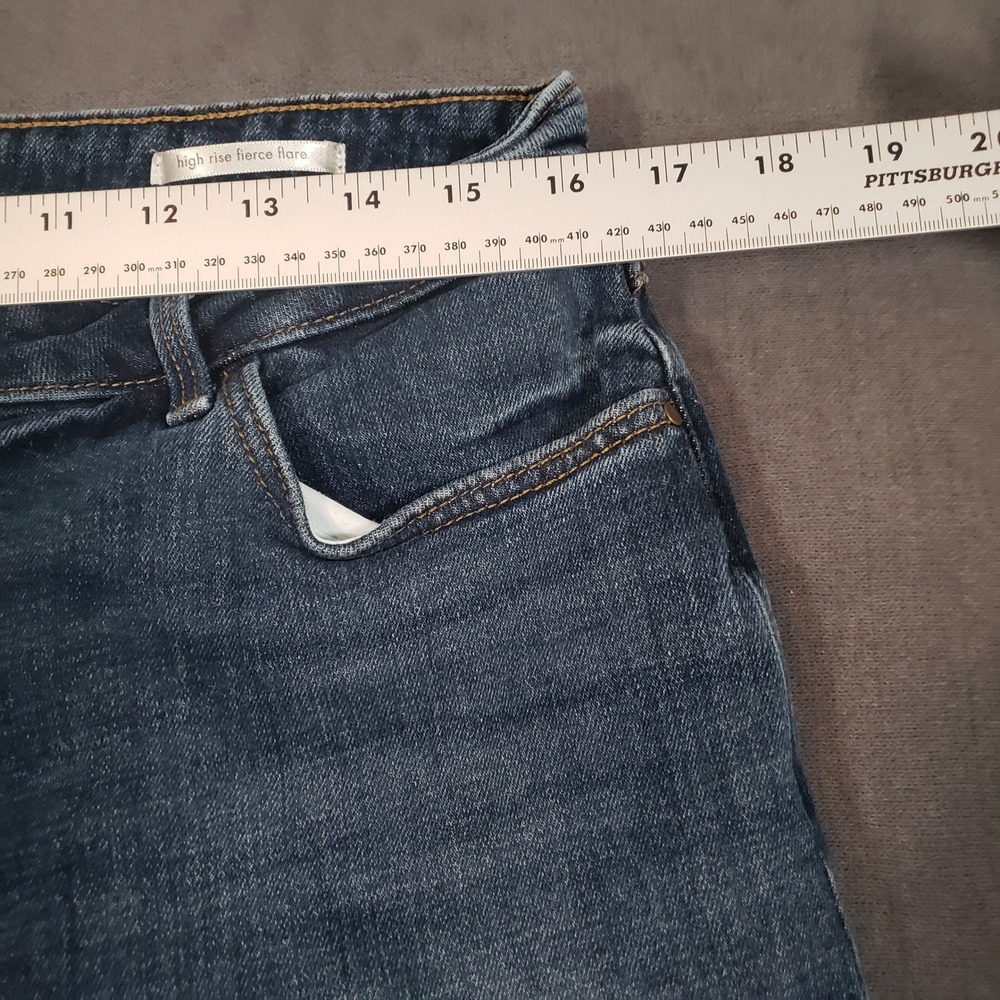 Wrangler High Rise Fierce Flare Jeans Womens 14x32 Blue Denim MT2FLBR - Picture 10 of 11